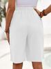 2025 Women's High-Waist Cotton Linen Shorts - Solid Straight-Leg Casual Pants