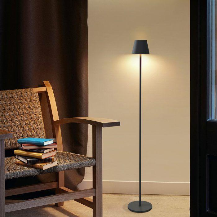 Lampadaire salon LED - NETTLIFE - 125 cm - Dimmable - Batterie USB - 3 températures