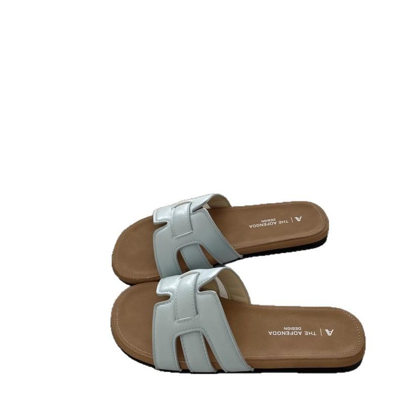 Weicher wachsartiger Urlaubsstil~! Lässige französische romantische im Sommer weichsohlige kühle Hausschuhe die Frauen tragen rutschfeste atmungsaktive Hausschuhe