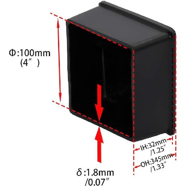Flyshop Square 4PCS Non-Scratch Furniture Caps Non-Marking PVC Chair Leg Floor Protectors Fit for 4" x 4", 100 x 100 mm