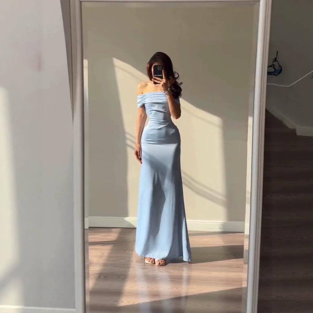 New Hot-selling Hip Skirt Long Dress Spice Girls One-word Shoulder Party Evening Dress Temperament Dress