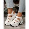 Plus Size Women's Summer New Arrival Open-Toe Platform Sandals with Air Cushion Thick Sole and Velcro Closure
