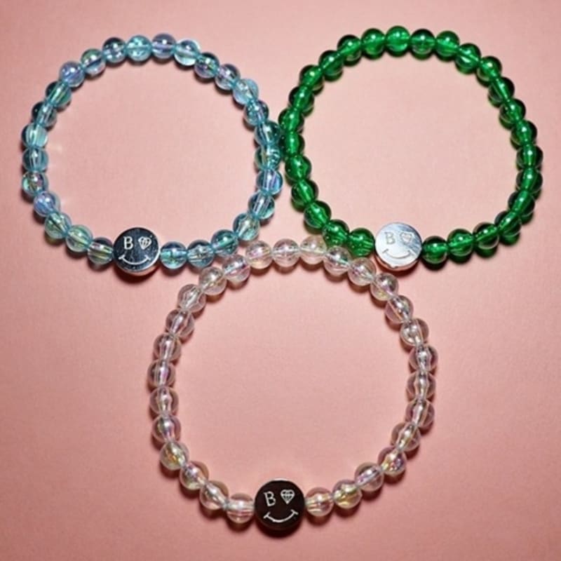 

BONBEAU Smile Acrylic beads bracelet Smile transparent acrylic bead bracelet 3 colors Green