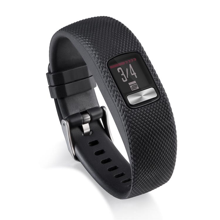Pro Garmin Vivofit 4 xDfind Stříbrná přezka Silikonový sportovní řemínek