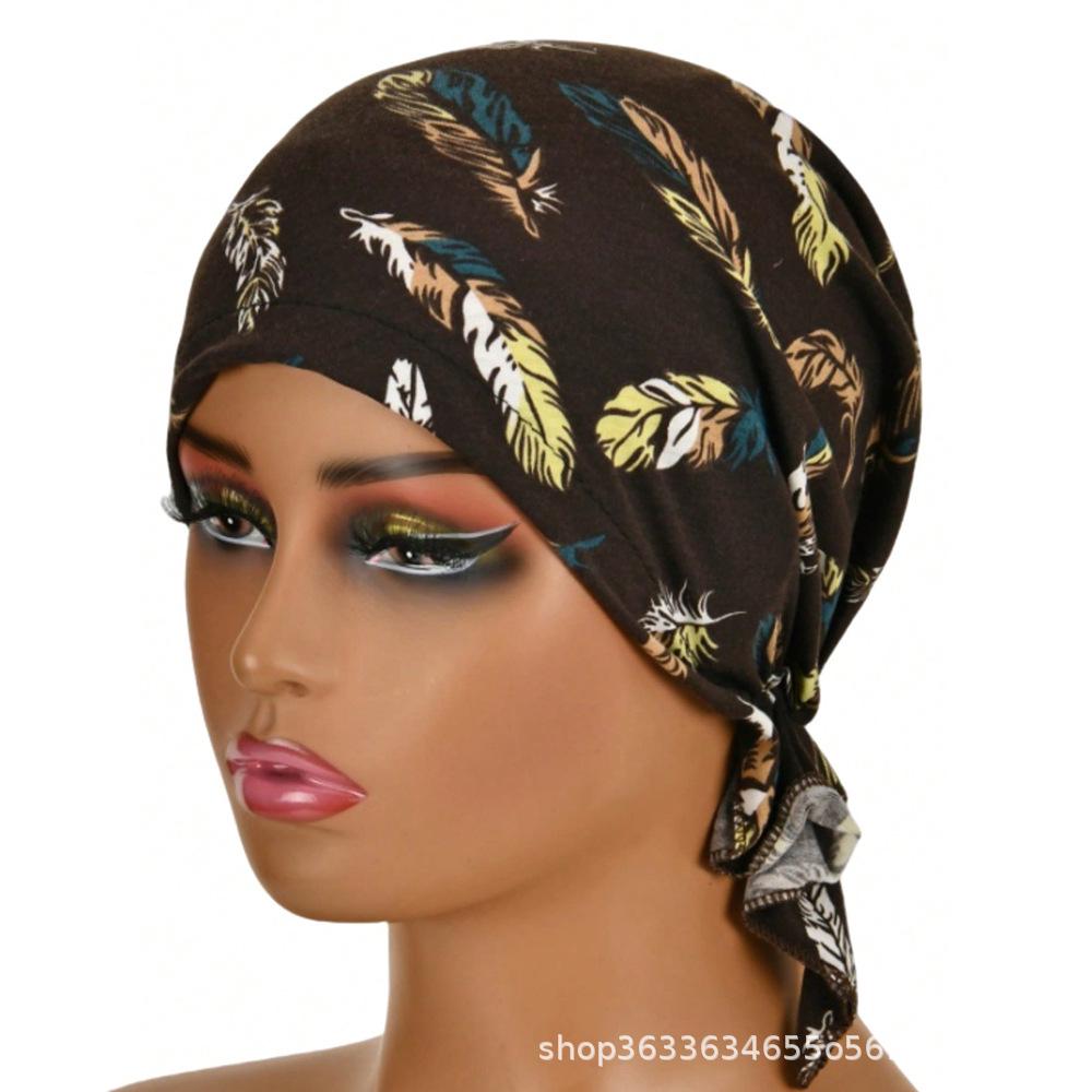 Printed Triangle Hat - Spring/Summer Thin Cotton Headscarf, Breathable Sun Protection Adult Hat Covering