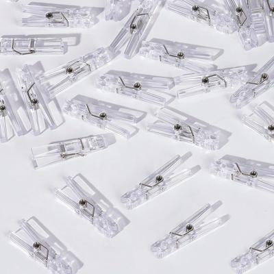 60PCS Clear Clothes Pins for Baby Shower , Transparent Acrylic Clothes Pin Bulk, 1.4'' Mini Clothespins for Photos, DIY Crafts
