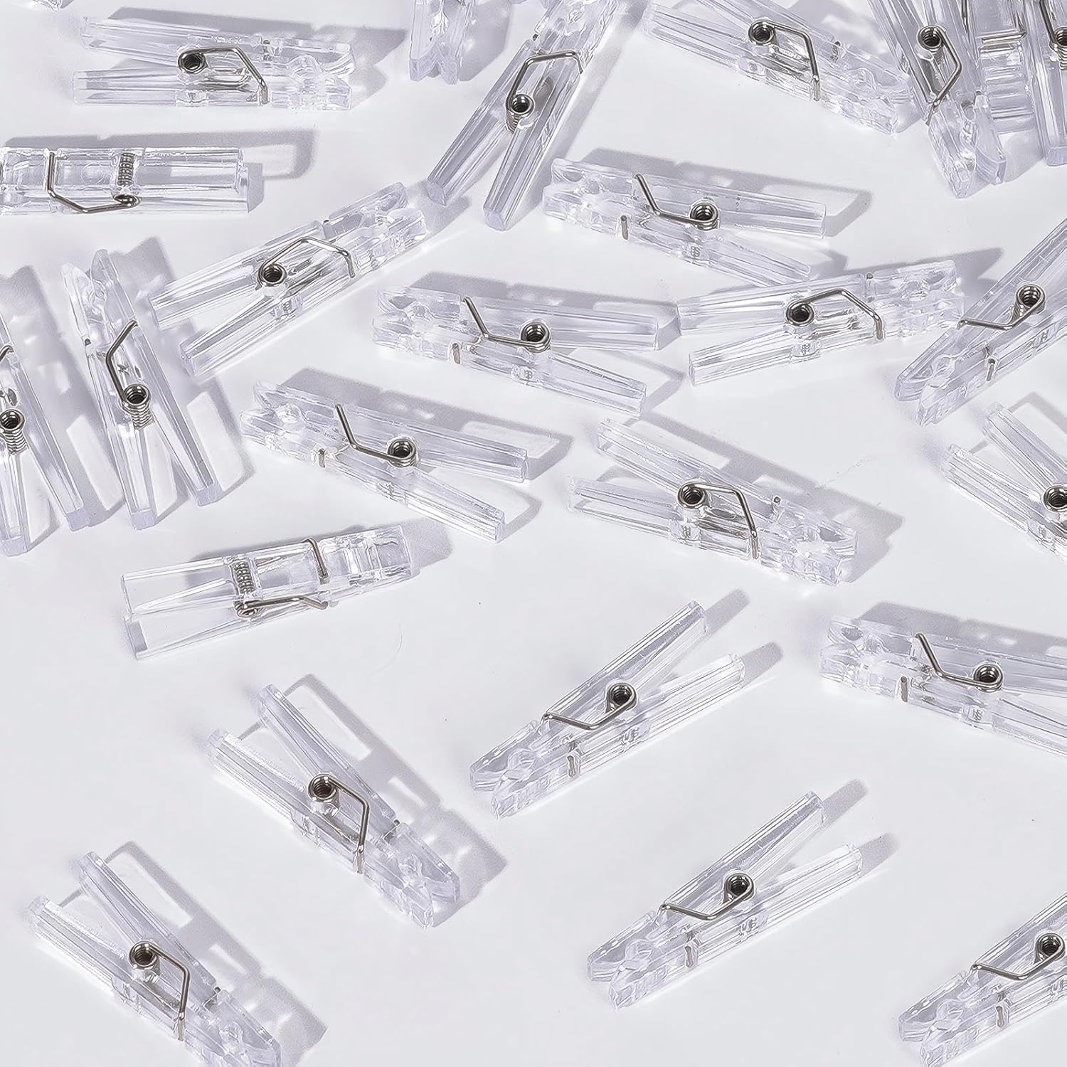 

60PCS Clear Clothes Pins for Baby Shower , Transparent Acrylic Clothes Pin Bulk, 1.4 Mini Clothespins for Photos, DIY Crafts