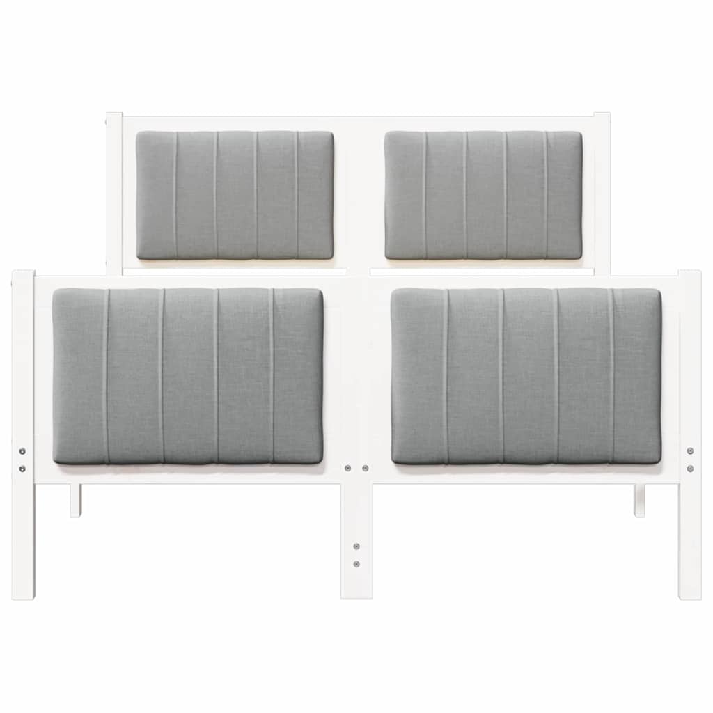 Bed Frame in White and Light Grey 120 x 200 cm Solid Pine Wood