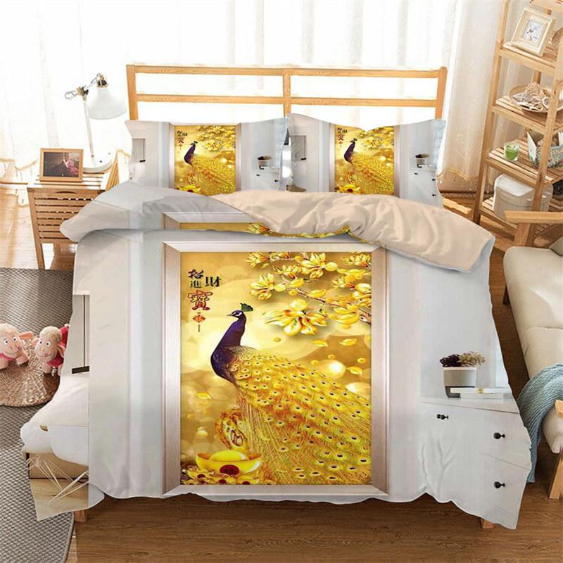Peacock Duvet Cover Collection King Size Cute Animal Theme Bedding Collection Print For Adults Teens Soft 1 Comforter Cover With 2 Pillowcases