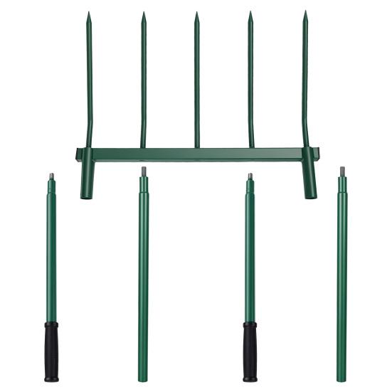 5-Tine Broad Fork Fork Heavy Duty Pitchfork with Dual Handles Garden Hand Tiller Digging for Planting Gardening Soil Aeration