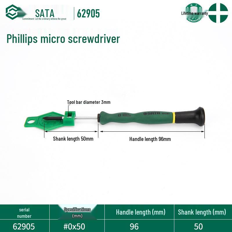SATA Setar Micro Phillips Adjustable Screwdriver for Cameras, Glasses, and Watches (62903–62916)