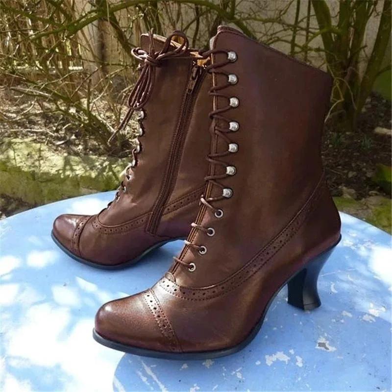 Women Boots PU Leather Bikerboots for Women High Heel Pointed Toe Boots Women New  Boots Platform Shoes  New
