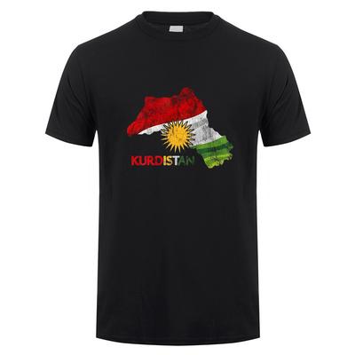Map of Kurdistan T Shirt Summer Men Graphic Cotton Kurdistan Streetwear Tops Short Sleeve Gifts T-shirt DY-167