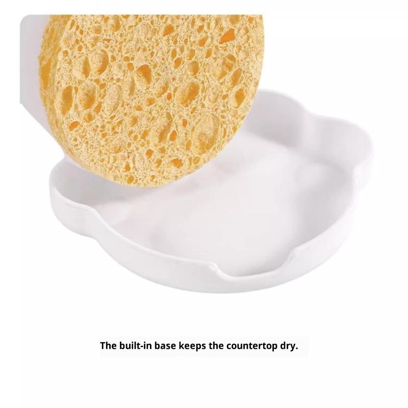 Cute Cat Kitchen Bru Sponge Dishcloth Pot Brush Wood Pulp Cotton Magic Cleaner Brush Special Tool For Kitchen Burning