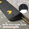 Upgraded Rubber Threshold Ramp, 1" Rise Wheelchair Ramp Doorway, Natural Curb Ramp Rated 33069 Lbs Load Capacity, Non-Slip Textured Surface Rubber