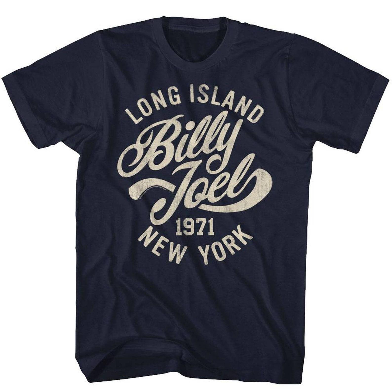 Billy Joel Long Island Navy Adult T-Shirt 4XL