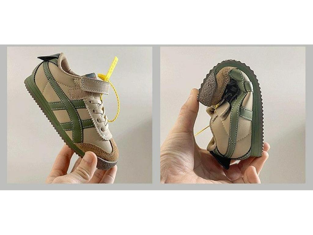 Genuine Leather Kids' Forrest Gump Sneakers - Spring 2025: Non-slip, Soft Sole, Breathable Mesh Skate Shoes for Boys and Girls.