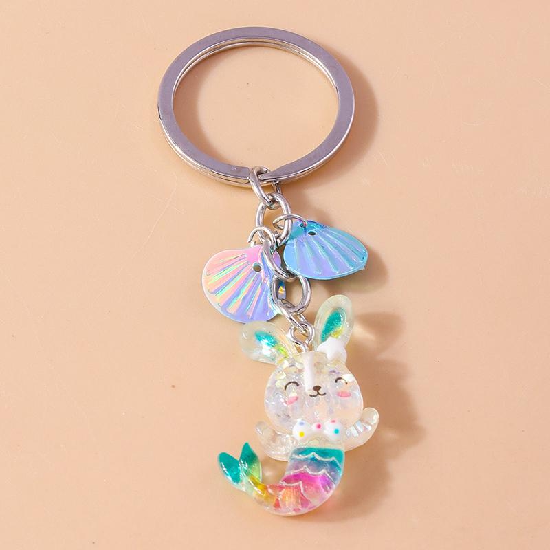 Cute Luminous Conch Keychain Marine Life Keyring Pendants for Car Key Holder Women Girls Handbag Accessories Jewelry Gifts