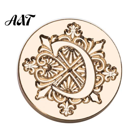 Wax Seal Stamp Head Iris A-Z Initial Alphabet Head, Brass Engraved Stationery Sealing for Wedding Invitations Envelopes Journal Gift Packaging