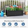 HDPE Raised Planter Box Outdoor Rot-Resistant and Non-Cracking Rectangle Planter 29.5 x 14.4 x 9.8 in Black with Drainage Holes