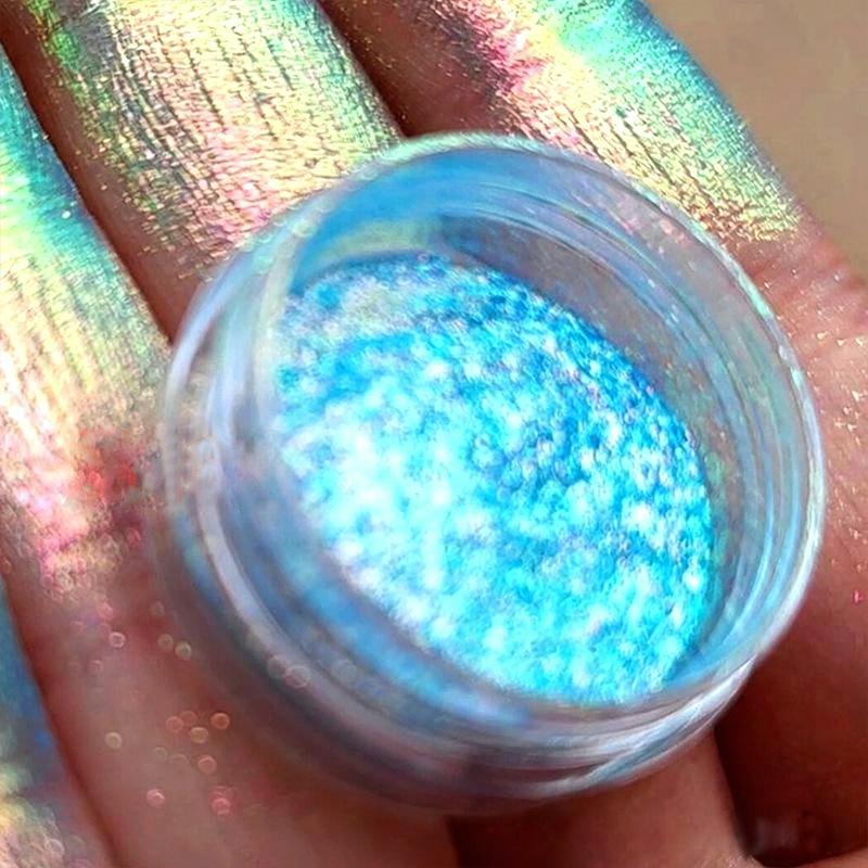 Multichrome Chamäleon Lidschatten Pulver Nagel Glitters Aurora Neon Regenbogen Pigment Chrom Pulver Schillernden Lidschatten Nagel Dekore