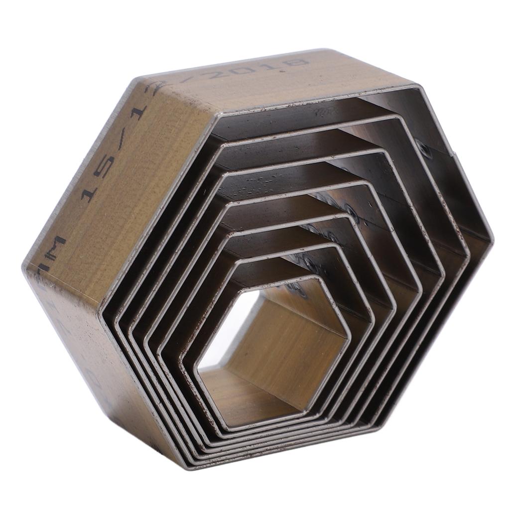 7PCS Leather Die Cutter Polygon Handicraft Leather Cutting Dies Mold 20‑50mm High Carbon Steel