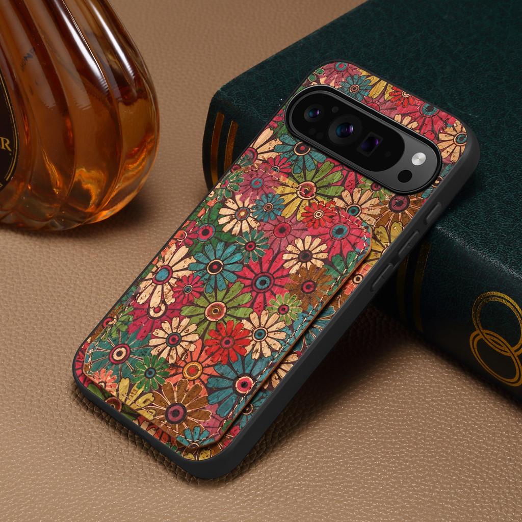Invisible Dual Card Holder Synthetic Leather Case for Google Pixel 10 Pro XL 11 Pro Pixel9 8 8A 7 7A 6 6A Fold Stand Phone Cover