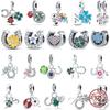 100% 925 Silver Heart Shaped Four Leaf Clover Ladybug Charms Fit Original 925 Women Bracelet DIY Jewelry Making Gift