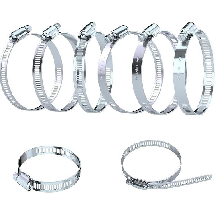 Hose Clamp Set - 30PCS 1/4 –7/16 Inch 304 Stainless Steel Worm Gear Hose Clamps For Fuel Line,Dryer,Garden Water Pipe And Washing