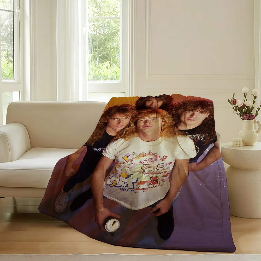 Rock band M Megadeth Blanket For Sofa Office Bed Plane Travel Sleep Read Relax Camping Soft And Warm