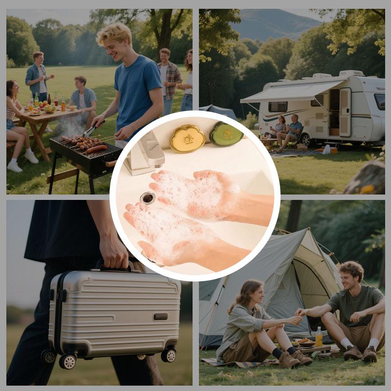 50pcsx5 Outdoor Travel Disposable Soap Tablet Box Soap Paper Portable Hand Washing Tablet Mini Soap Sheet Refill Bathroom Soap R