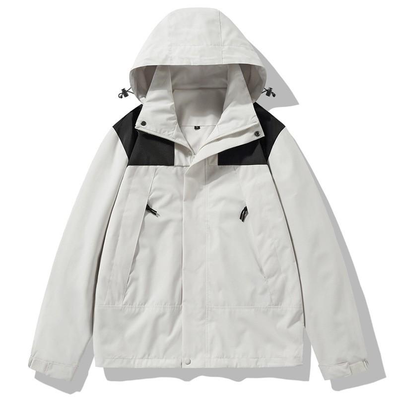 Men Women Waterproof Windproof Hiking Jacket With Detachable Hood Lightweight Outdoor Shell Fall Trekking Camping