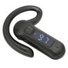 Single Ear Bone Conduction Headset Digital Display Voice Control Answering Wireless Earphone for Sports Business Black