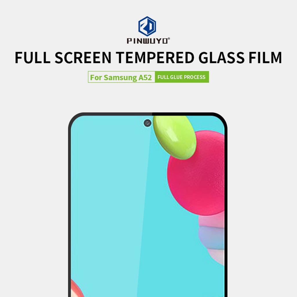 PINWUYO for Samsung Galaxy A52 4G/5G/A52s 5G Full Glue Tempered Glass Film [Anti-fingerprint] [Anti-explosion]