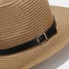 Western Wind Big Brim Belt Decorative Straw Visor Hat for Men and Women Outdoor Travel In Spring and Summer Sun Hat