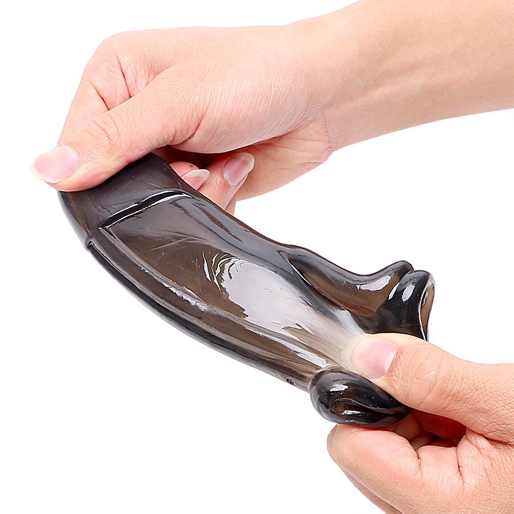 Miękki silikonowy pierścień Chastity Cage penisa nosze Cock Sleeve zabawki erotyczne dla mężczyzn prezerwatywy Extender maszyna erotyczna gry dla dorosłych sklep z produktami