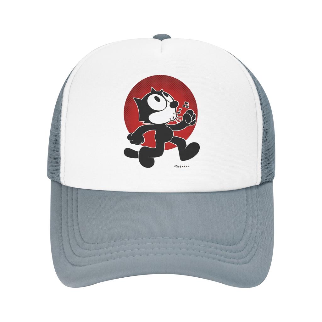 S Funny Felixed The Cat Trucker Caps Unisex Hat Sun Hats Sports Cap Adjustable Polyester Mesh Baseball Cap Summer