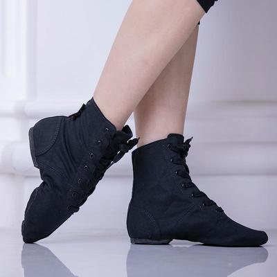 Black High-Top Canvas Ballet & Jazz Dance Shoes with Soft Sole for Men & Women