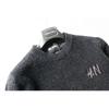 Export Surplus High-Quality Men's Sweater with Cut Tags, Embroidered Long-Sleeve Crew Neck, Winter Korean Style Loose Knitwear for Young Men