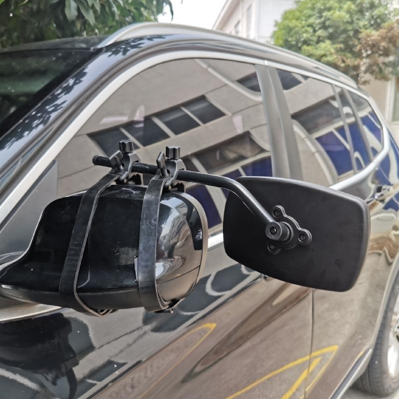 Paar Universal Auto Außenspiegel für CaravanTrailer Wohnmobile Abschleppspiegel mit Sicherheitsgurt Verlängerungsspiegel Schwarz