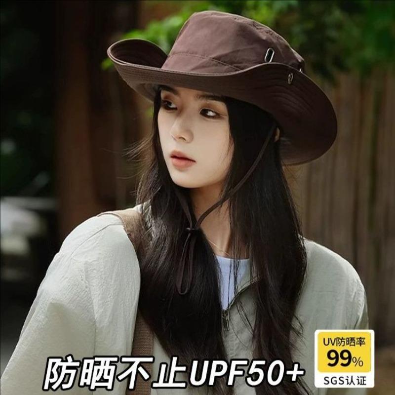 

Альпинистская шляпа, шляпа для кемпинга, осенняя водонепроницаемая шляпа-ведро, женская защита от солнца, уличная, западная, джинсовая, нейлоновая, быстросохнущая шляпа Adjustable темно-коричневого