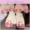 Plush Cartoon Pig Gloves For Women Winter Warmth With Full Finger Design For Commuting