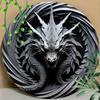 Round Metal Aluminum Mark Origami Dragon Paper Art for Home, Living Room, Coffee Shop, Office, Wall Decoration Art