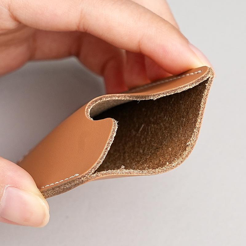 Men's and Women's Genuine Full Grain Leather Card Holder - Slim, Soft Protective Sleeve for Credit and Business Cards