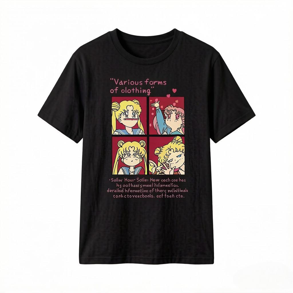 

Pretty Girl Version of The Handsome Warrior Print Tshirt Suitable for Both Unisex and Women for The Summer Season of Shui Bing Yue S