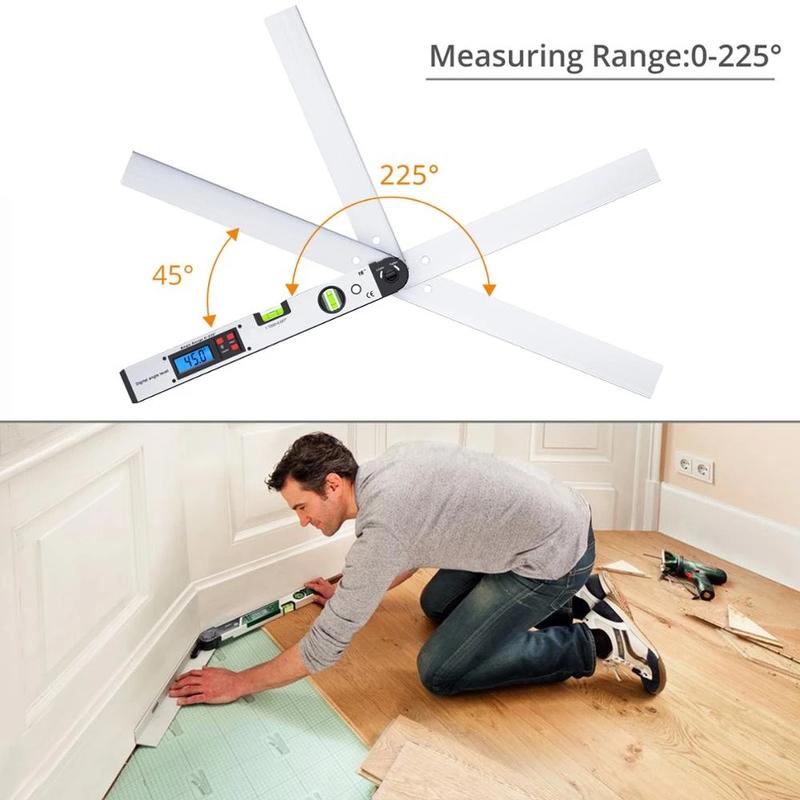 0~225° Digital Protractor Spirit Level Angle Finder Gauge Meter Digital Angle Finder Electronic Protractor LCD Display