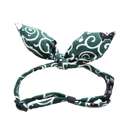 

Красивый ошейник-бантик для домашних животных, тонкая работа, удобный, ручная работа, ошейник для кошек и собак S зелёный