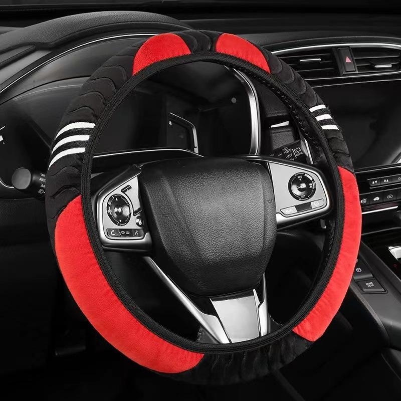 Husă de volan de pluș cu monstru de desene animate - Design drăguț și creativ