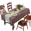 Christmas Splicing Tablecloth Art Retro Green Plaid American Table Cloth Christmas Plaid Tablecloth