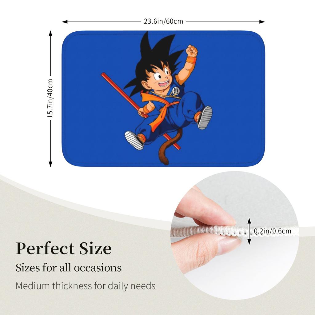 Custom Goku Anime Doormat Non-Slip Entrance Welcome Kitchen Bath Floor Door Mat Cute Cartoon Toilet Living Room Carpet Rug